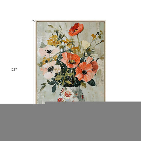 Spring Soiree 2 Distressed White Floater Frame Wall Art