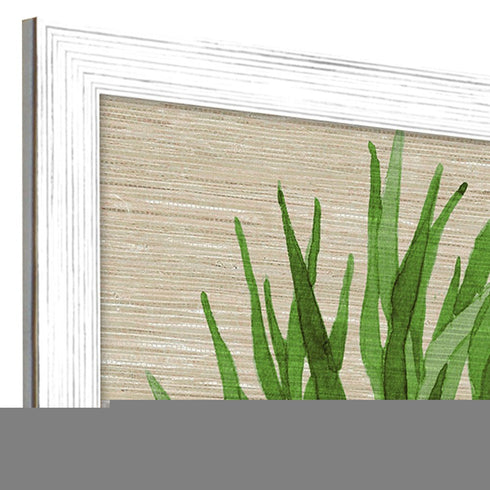 Set Of Two Palm Isle II Distressed White Framed Wall Art