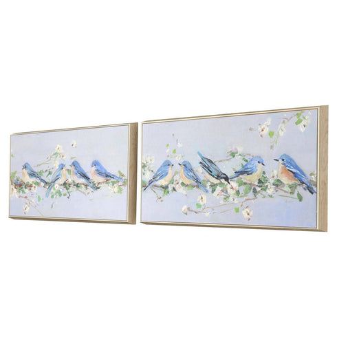 Set Of Two Chatter Branch Brown Framed Wall Art