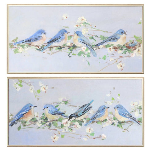 Set Of Two Chatter Branch Brown Framed Wall Art
