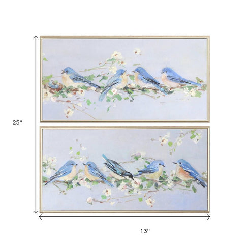 Set Of Two Chatter Branch Brown Framed Wall Art