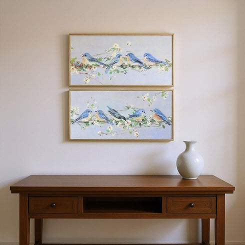 Set Of Two Chatter Branch Brown Framed Wall Art