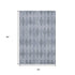 9' X 12' Denim Blue And Ivory Geometric Washable Area Rug With UV Protection