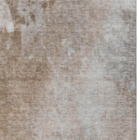 5' X 8' Coffee And Gray Abstract Washable Area Rug With UV Protection