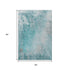 5' X 8' Teal And Gray Abstract Washable Area Rug With UV Protection
