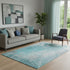 5' X 8' Teal And Gray Abstract Washable Area Rug With UV Protection