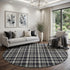 9' X 12' Black And Ivory Plaid Washable Area Rug With UV Protection