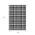 9' X 12' Black And Ivory Plaid Washable Area Rug With UV Protection
