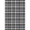 9' X 12' Black And Ivory Plaid Washable Area Rug With UV Protection