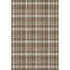 9' X 12' Chocolate And Ivory Plaid Washable Area Rug With UV Protection