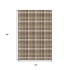 9' X 12' Chocolate And Ivory Plaid Washable Area Rug With UV Protection