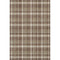 9' X 12' Chocolate And Ivory Plaid Washable Area Rug With UV Protection
