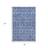 9' X 12' Denim Blue And Ivory Floral Medallion Washable Area Rug With UV Protection