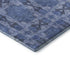 9' X 12' Denim Blue And Ivory Floral Medallion Washable Area Rug With UV Protection