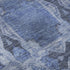 9' X 12' Denim Blue And Ivory Floral Medallion Washable Area Rug With UV Protection