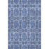 9' X 12' Denim Blue And Ivory Floral Medallion Washable Area Rug With UV Protection