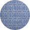 9' X 12' Denim Blue And Ivory Floral Medallion Washable Area Rug With UV Protection