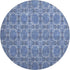 9' X 12' Denim Blue And Ivory Floral Medallion Washable Area Rug With UV Protection