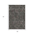 9' X 12' Gray And Charcoal Floral Medallion Washable Area Rug With UV Protection