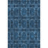 9' X 12' Navy Blue And Gray Floral Medallion Washable Area Rug With UV Protection