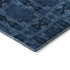 9' X 12' Navy Blue And Gray Floral Medallion Washable Area Rug With UV Protection