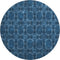 9' X 12' Navy Blue And Gray Floral Medallion Washable Area Rug With UV Protection