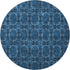 9' X 12' Navy Blue And Gray Floral Medallion Washable Area Rug With UV Protection