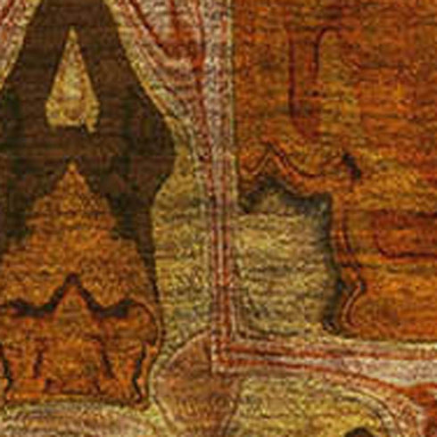 9' X 12' Rust Copper And Gold Floral Medallion Washable Area Rug With UV Protection