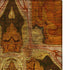 9' X 12' Rust Copper And Gold Floral Medallion Washable Area Rug With UV Protection