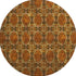 9' X 12' Rust Copper And Gold Floral Medallion Washable Area Rug With UV Protection