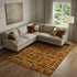 9' X 12' Rust Copper And Gold Floral Medallion Washable Area Rug With UV Protection