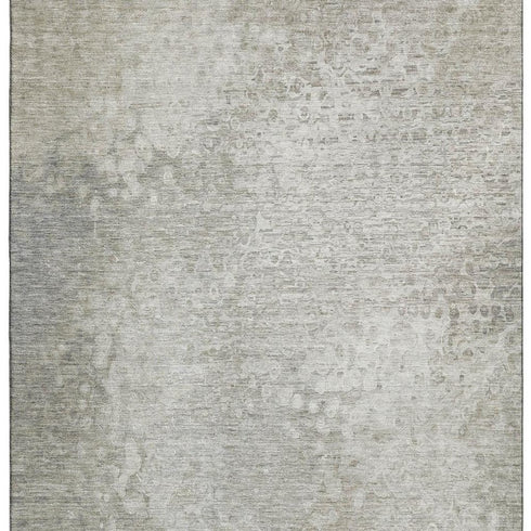 8' X 10' Beige And Ivory Abstract Washable Area Rug With UV Protection