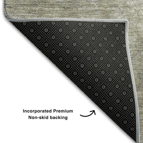 8' X 10' Beige And Ivory Abstract Washable Area Rug With UV Protection