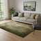 5' X 8' Brown And Ivory Abstract Washable Area Rug With UV Protection