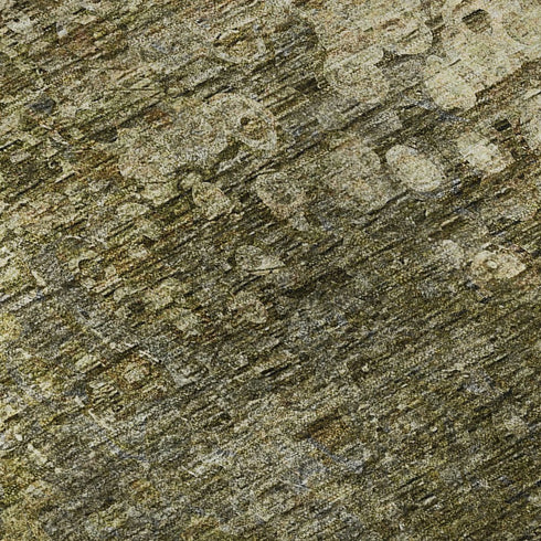5' X 8' Brown And Ivory Abstract Washable Area Rug With UV Protection