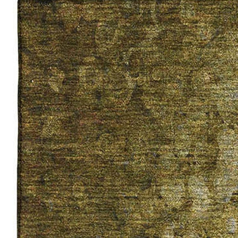 5' X 8' Brown And Ivory Abstract Washable Area Rug With UV Protection