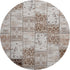 9' X 12' Beige And Ivory Patchwork Distressed Washable Area Rug With UV Protection