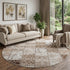 9' X 12' Beige And Ivory Patchwork Distressed Washable Area Rug With UV Protection