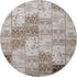 9' X 12' Beige And Ivory Patchwork Distressed Washable Area Rug With UV Protection