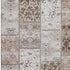 9' X 12' Beige And Ivory Patchwork Distressed Washable Area Rug With UV Protection