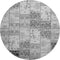 9' X 12' Gray And Ivory Patchwork Distressed Washable Area Rug With UV Protection