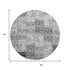 9' X 12' Gray And Ivory Patchwork Distressed Washable Area Rug With UV Protection