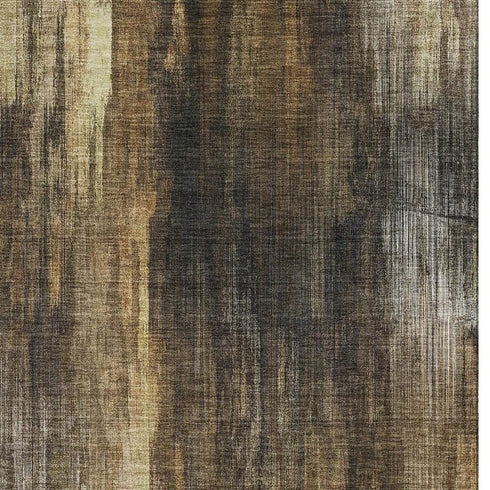 5' X 8' Chocolate Gray And Ivory Abstract Washable Area Rug With UV Protection