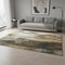 5' X 8' Chocolate Gray And Ivory Abstract Washable Area Rug With UV Protection
