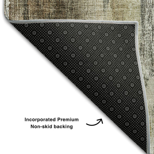5' X 8' Chocolate Gray And Ivory Abstract Washable Area Rug With UV Protection