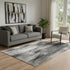 5' X 8' Gray And Ivory Abstract Washable Area Rug With UV Protection