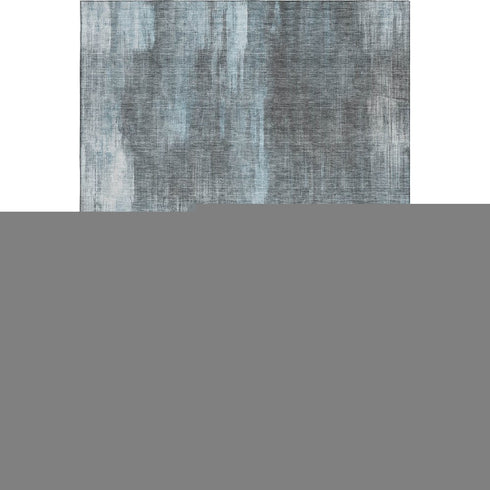 5' X 8' Teal And Ivory Abstract Washable Area Rug With UV Protection