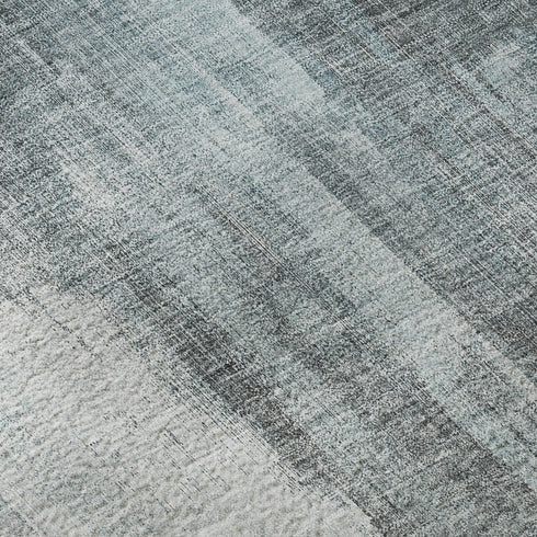 5' X 8' Teal And Ivory Abstract Washable Area Rug With UV Protection