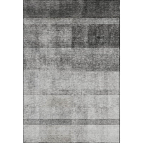 5' X 8' Gray And Ivory Abstract Washable Area Rug With UV Protection