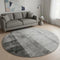 8' Gray And Ivory Abstract Washable Round Rug With UV Protection